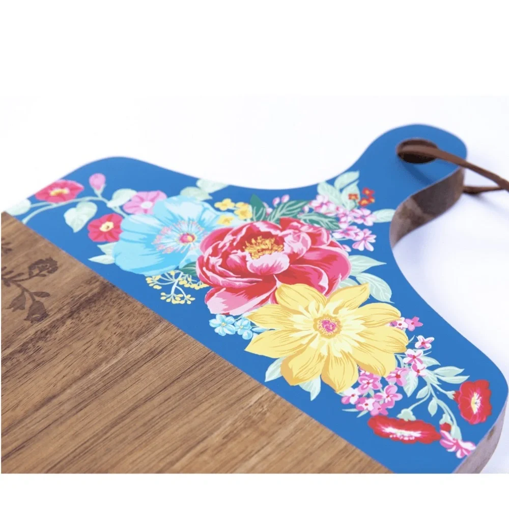 ACACIA Wooden Charcuterie Cutting Board by PIONEER WOMAN Blue - Picture 2 of 8